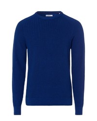 blauer Pullover mit einem Rundhalsausschnitt von Brax