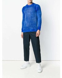 blauer Pullover mit einem Rundhalsausschnitt von Avant Toi