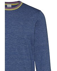 blauer Pullover mit einem Rundhalsausschnitt von Bugatti