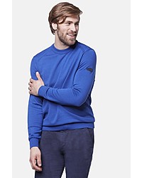 blauer Pullover mit einem Rundhalsausschnitt von Bugatti