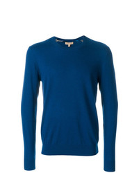 blauer Pullover mit einem Rundhalsausschnitt von Burberry