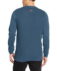 blauer Pullover mit einem Rundhalsausschnitt von camel active