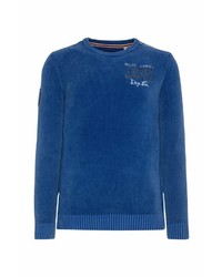 blauer Pullover mit einem Rundhalsausschnitt von Camp David