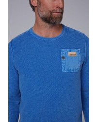 blauer Pullover mit einem Rundhalsausschnitt von Camp David