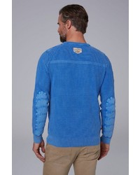 blauer Pullover mit einem Rundhalsausschnitt von Camp David