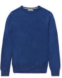 blauer Pullover mit einem Rundhalsausschnitt von Canali