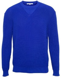 blauer Pullover mit einem Rundhalsausschnitt von Carven