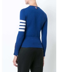 blauer Pullover mit einem Rundhalsausschnitt von Thom Browne