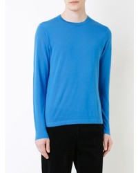 blauer Pullover mit einem Rundhalsausschnitt von Kent & Curwen