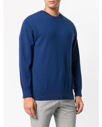 blauer Pullover mit einem Rundhalsausschnitt von N.Peal