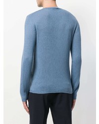 blauer Pullover mit einem Rundhalsausschnitt von Prada