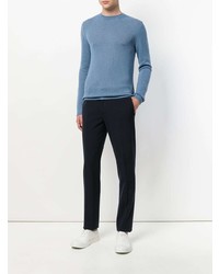 blauer Pullover mit einem Rundhalsausschnitt von Prada