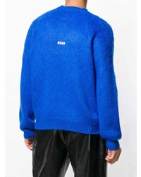 blauer Pullover mit einem Rundhalsausschnitt von MSGM