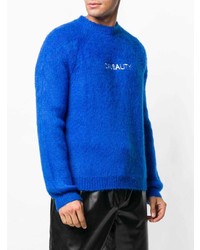 blauer Pullover mit einem Rundhalsausschnitt von MSGM