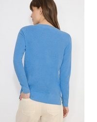 blauer Pullover mit einem Rundhalsausschnitt von Cecil