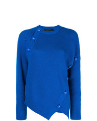 blauer Pullover mit einem Rundhalsausschnitt von Cédric Charlier