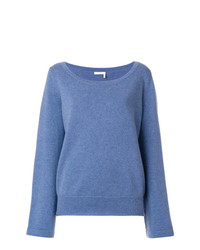 blauer Pullover mit einem Rundhalsausschnitt von Chloé