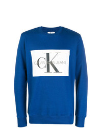 blauer Pullover mit einem Rundhalsausschnitt von CK Jeans
