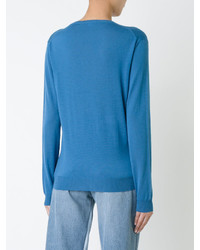 blauer Pullover mit einem Rundhalsausschnitt von Stella McCartney