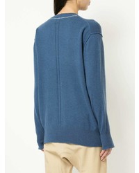 blauer Pullover mit einem Rundhalsausschnitt von Bassike