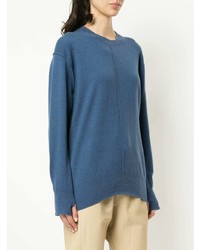 blauer Pullover mit einem Rundhalsausschnitt von Bassike