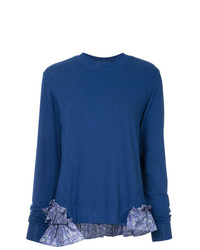 blauer Pullover mit einem Rundhalsausschnitt von Clu