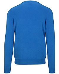 blauer Pullover mit einem Rundhalsausschnitt von COMMANDER