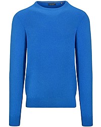 blauer Pullover mit einem Rundhalsausschnitt von COMMANDER