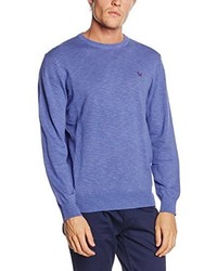 blauer Pullover mit einem Rundhalsausschnitt von Crew Clothing