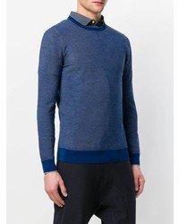 blauer Pullover mit einem Rundhalsausschnitt von Loro Piana