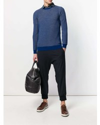 blauer Pullover mit einem Rundhalsausschnitt von Loro Piana