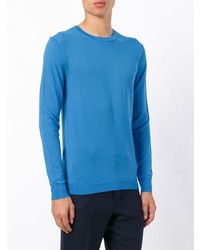 blauer Pullover mit einem Rundhalsausschnitt von Sottomettimi