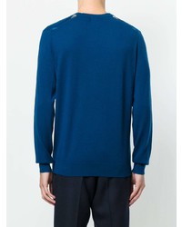 blauer Pullover mit einem Rundhalsausschnitt von Burberry