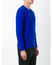 blauer Pullover mit einem Rundhalsausschnitt von Drumohr