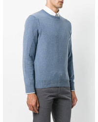 blauer Pullover mit einem Rundhalsausschnitt von Loro Piana