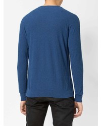 blauer Pullover mit einem Rundhalsausschnitt von Roberto Collina