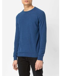 blauer Pullover mit einem Rundhalsausschnitt von Roberto Collina