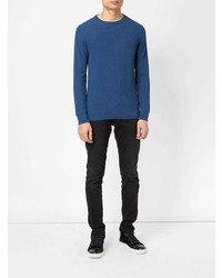 blauer Pullover mit einem Rundhalsausschnitt von Roberto Collina