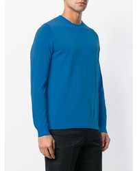 blauer Pullover mit einem Rundhalsausschnitt von Drumohr