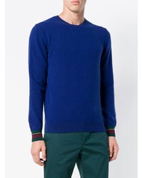 blauer Pullover mit einem Rundhalsausschnitt von Etro