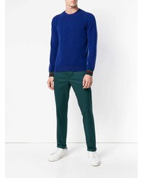 blauer Pullover mit einem Rundhalsausschnitt von Etro