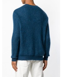 blauer Pullover mit einem Rundhalsausschnitt von John Elliott