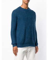 blauer Pullover mit einem Rundhalsausschnitt von John Elliott