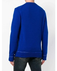 blauer Pullover mit einem Rundhalsausschnitt von Dondup