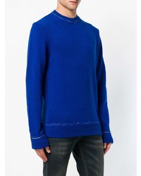 blauer Pullover mit einem Rundhalsausschnitt von Dondup