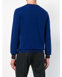 blauer Pullover mit einem Rundhalsausschnitt von Etro