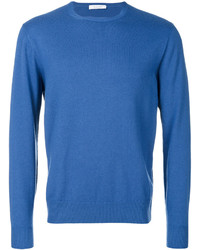 blauer Pullover mit einem Rundhalsausschnitt von Cruciani