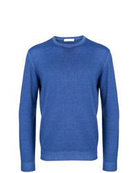 blauer Pullover mit einem Rundhalsausschnitt von Cruciani