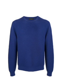 blauer Pullover mit einem Rundhalsausschnitt von D'urban
