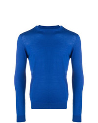 blauer Pullover mit einem Rundhalsausschnitt von Daniele Alessandrini